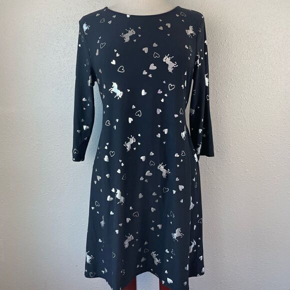 Justice Unicorns and Hearts Midi Dress SiE 20 EUC - Picture 1 of 8